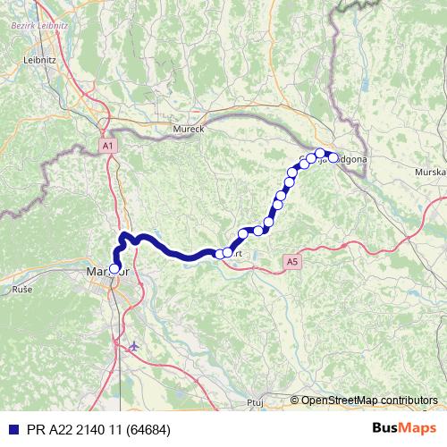 PR A22 2140 11 (64684) bus Line Map