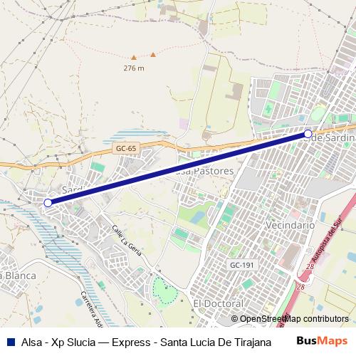 Alsa - Xp Slucia bus Line Map