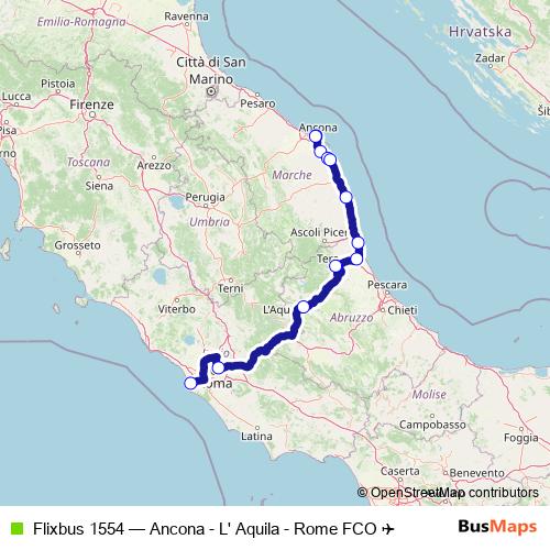 Flixbus 1554 bus Line Map