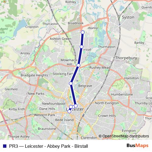 PR3 bus Line Map