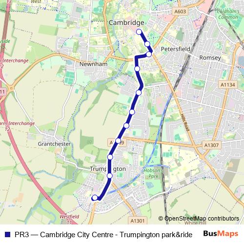 PR3 bus Line Map