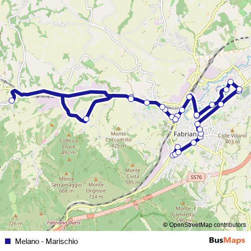 Melano - Marischio bus Line Map