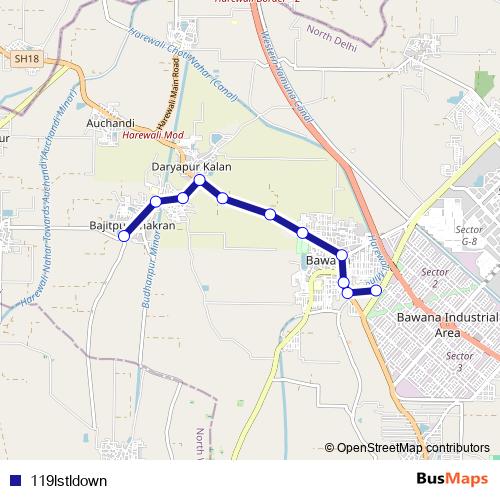 119lstldown bus Line Map