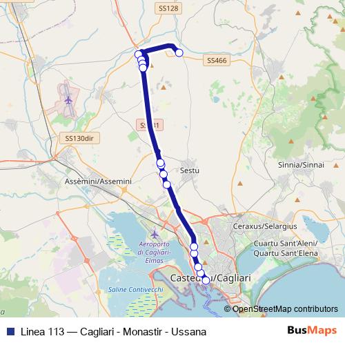 Linea 113 bus Line Map