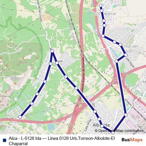 Alsa - L-0128 Ida bus Line Map