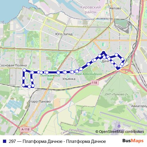 297 bus Line Map
