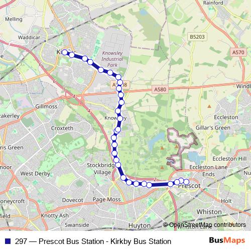 297 bus Line Map