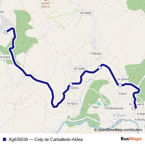 Xg835038 bus Line Map