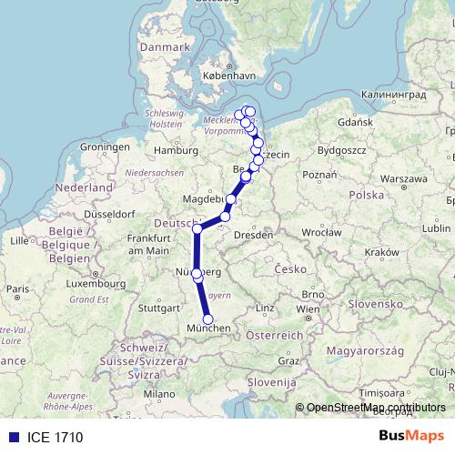 ICE 1710 rail Line Map