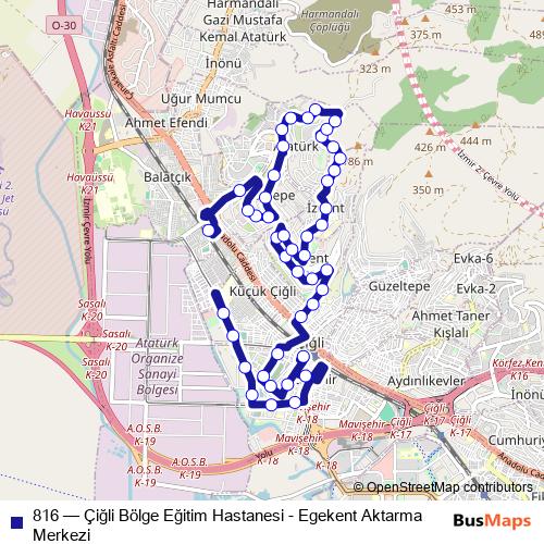 816 bus Line Map