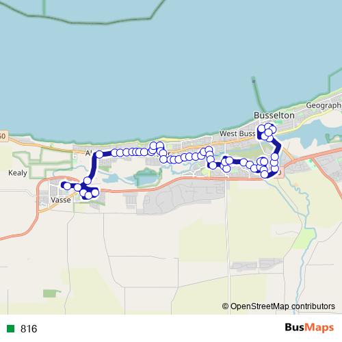 816 bus Line Map