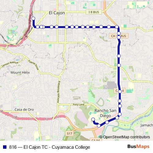 816 bus Line Map