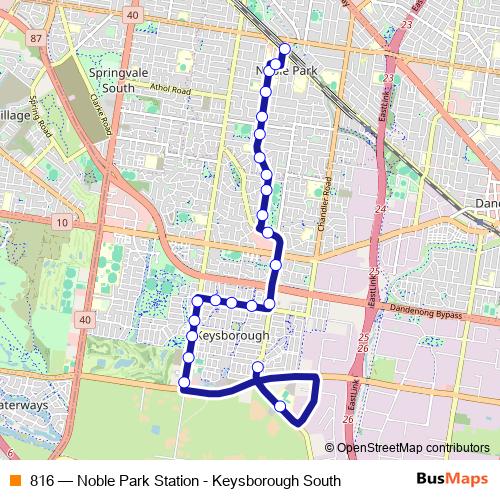 816 bus Line Map