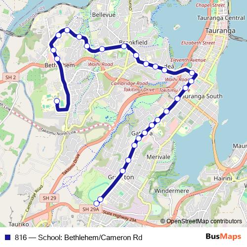 816 bus Line Map