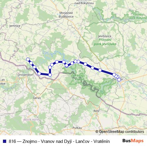 816 bus Line Map