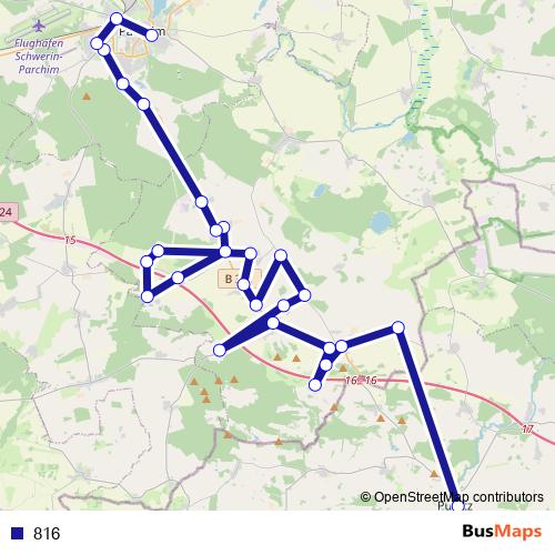 816 bus Line Map