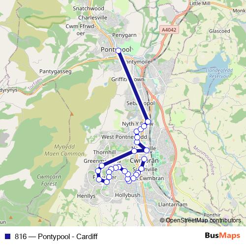 816 bus Line Map