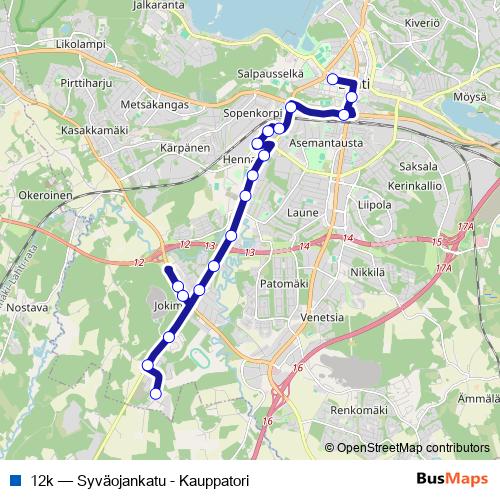 12k bus Line Map
