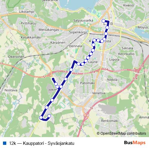 12k bus Line Map