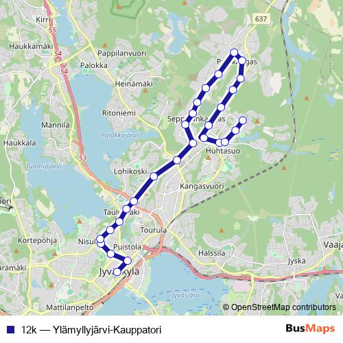 12k bus Line Map