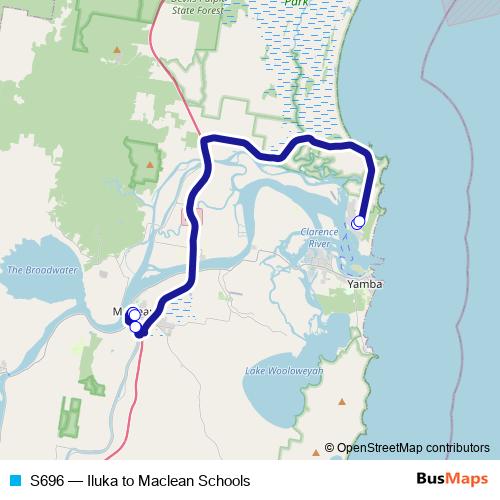 S696 bus Line Map