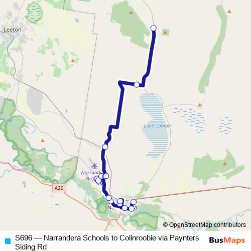 S696 bus Line Map