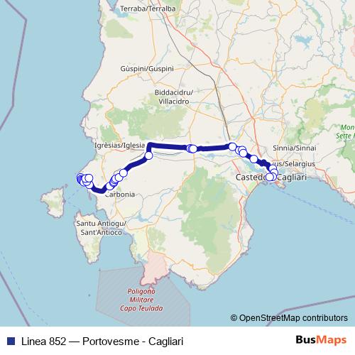Linea 852 bus Line Map