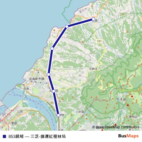 853跳蛙 bus Line Map