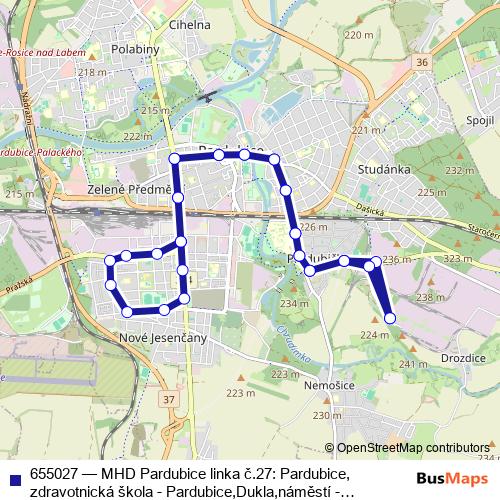 655027 trolleybus Line Map