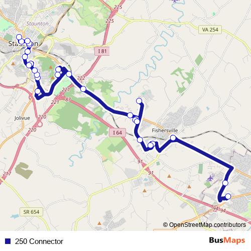 250 Connector bus Line Map
