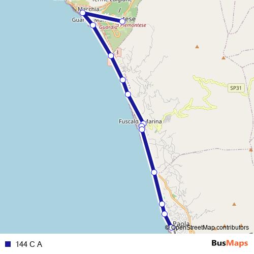 144 C A bus Line Map