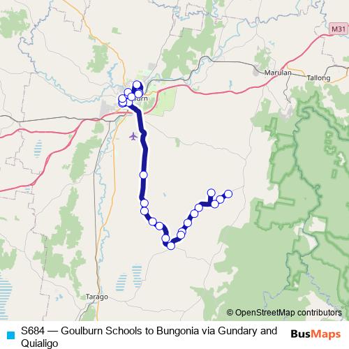 S684 bus Line Map