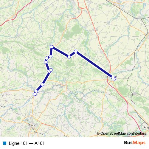 Ligne 161 bus Line Map