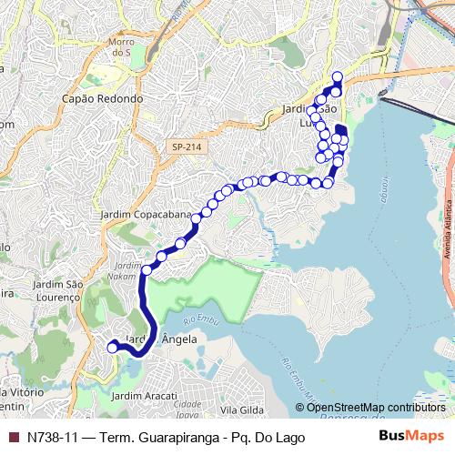 N738-11 bus Line Map