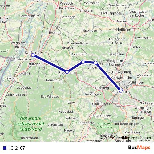 IC 2167 rail Line Map