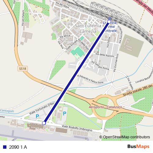 2090 1 A bus Line Map