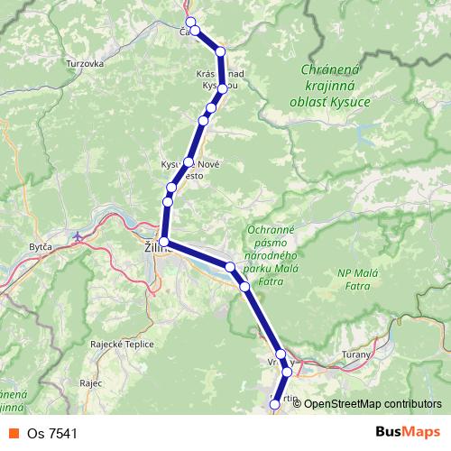 Os 7541 rail Line Map