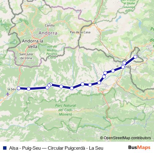 Alsa - Puig-Seu bus Line Map