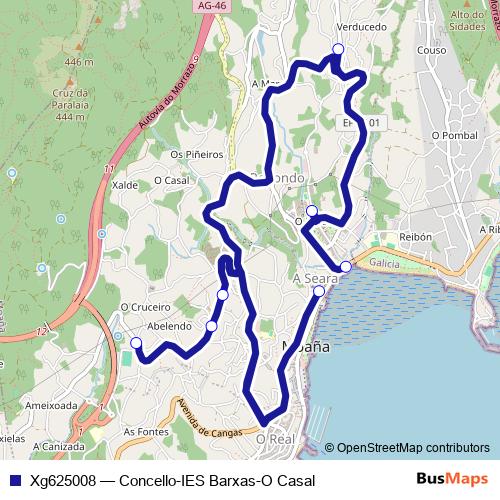 Xg625008 bus Line Map