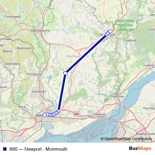 X60 bus Line Map