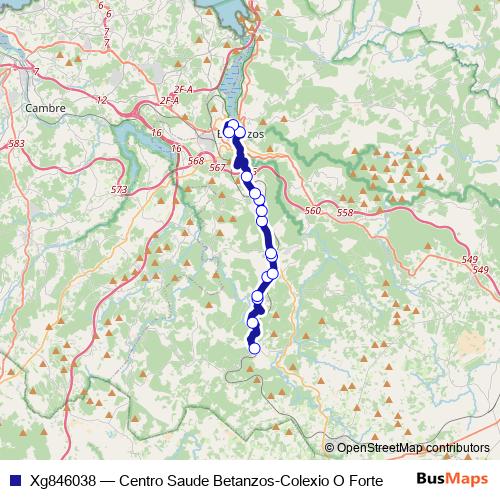 Xg846038 bus Line Map