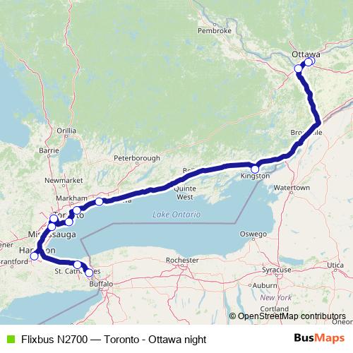 Flixbus N2700 bus Line Map