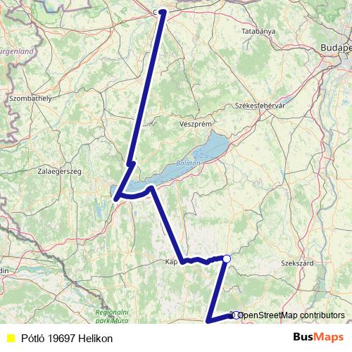 Pótló 19697 Helikon bus Line Map