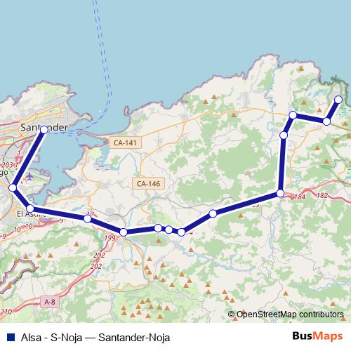 Alsa - S-Noja bus Line Map