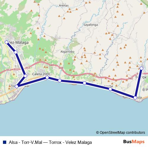 Alsa - Torr-V.Mal bus Line Map