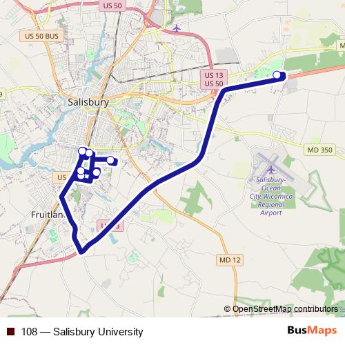 108 bus Line Map