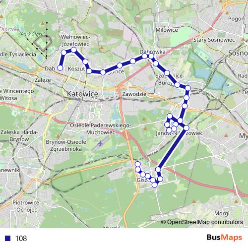 108 bus Line Map
