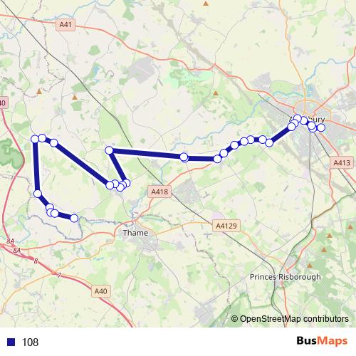 108 bus Line Map