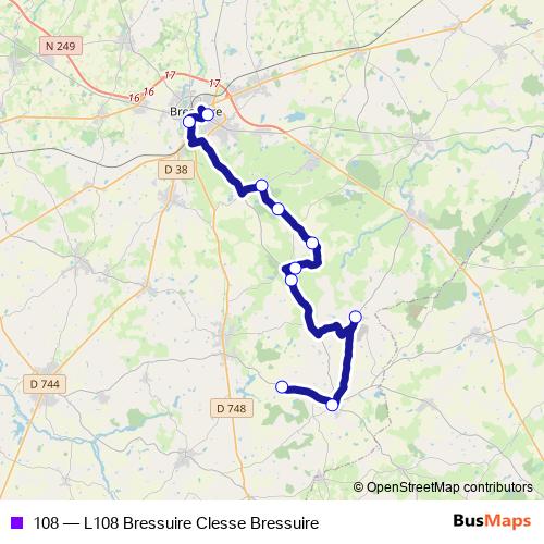 108 bus Line Map