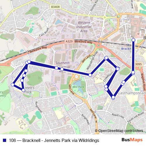108 bus Line Map